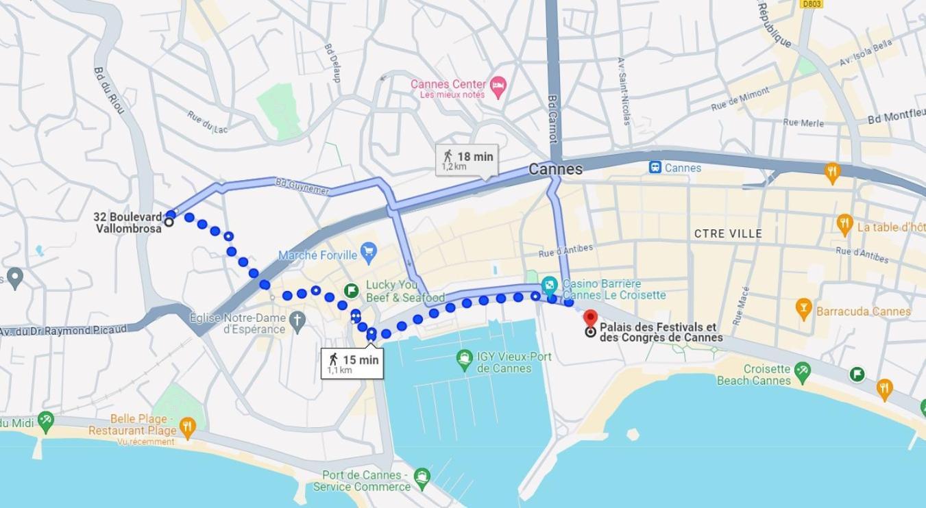 2 Pieces - Croisette Et Plages A 10 Mn A Pieds Cannes Kültér fotó